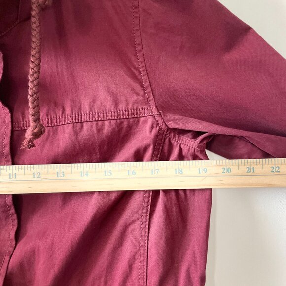 NWT Loft Outlet Womens Deep Maroon Red Hooded Utility Anorak Jacket Size Medium - Picture 5 of 7